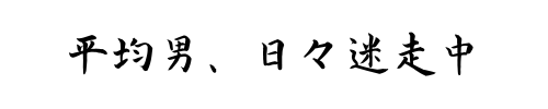 平均男、日々迷走中。